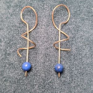 Sterling & Lapis Unique Vintage earrings